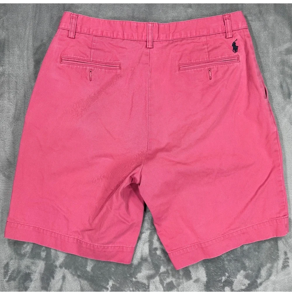 Polo Ralph Lauren Prospect Short Mens 33 Pink Cotton Chino Flat Front Shorts